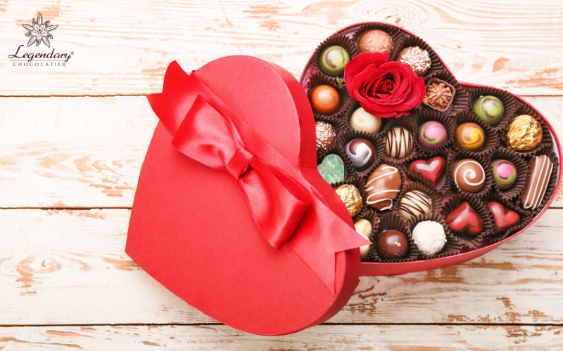 Hộp quà chocolate valentine hình trái tim